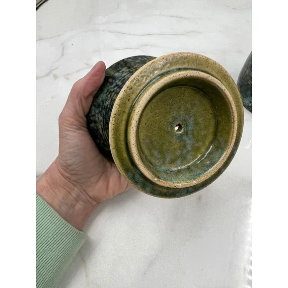 Urban Outfitters UO Home Mushroom Pour Over Coffee Mug Set Teal Green Ceramic